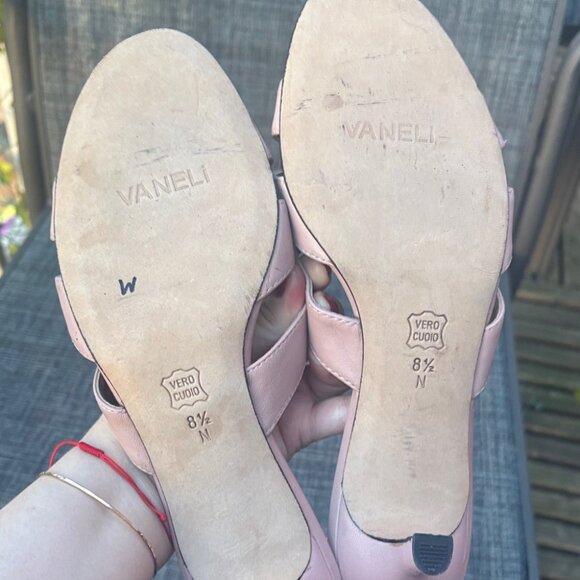 Vaneli Vintage Y2K Light Pink Leather Bow Kitten Heels 8.5 - Picture 5 of 8